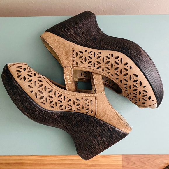 Jambu Leather Platform MaryJane Tan Sandals Women’s Size 9.5 - Picture 10 of 14